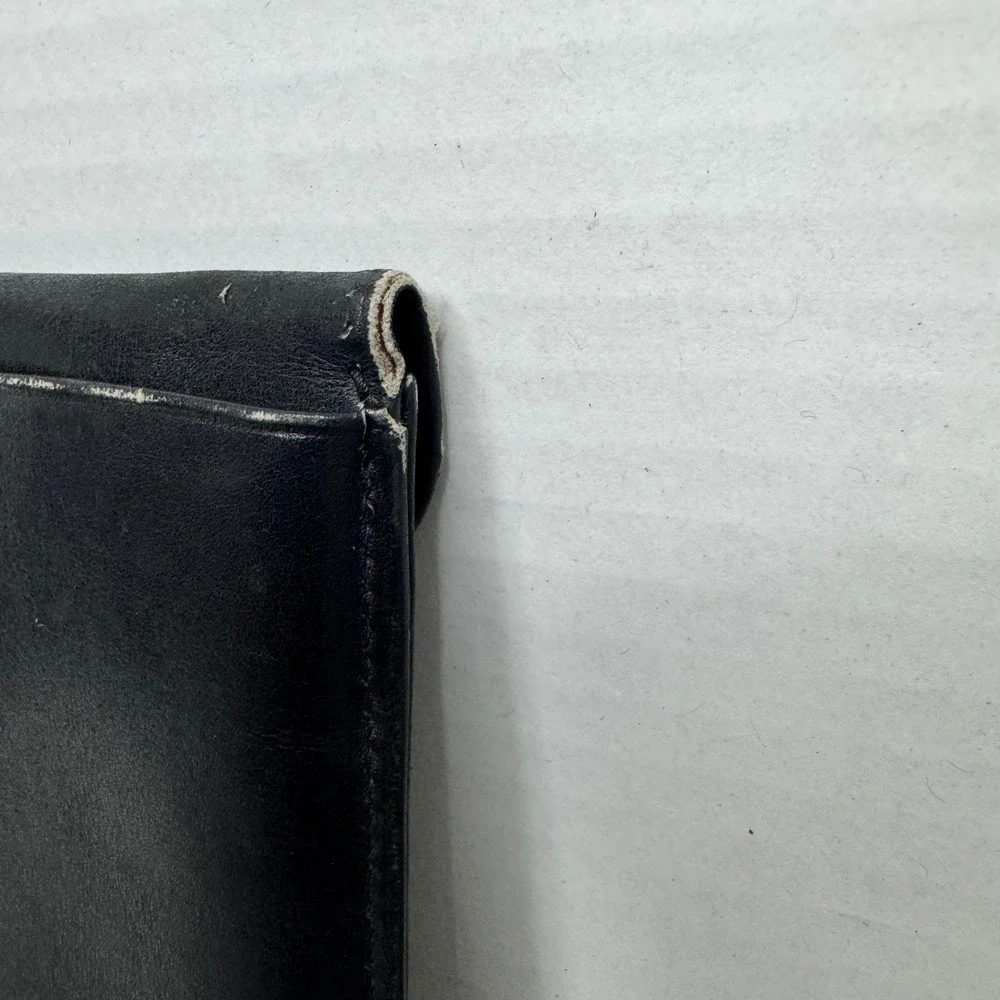 Gucci Vintage Black Leather Envelope Clutch Document Case Portfolio Italy